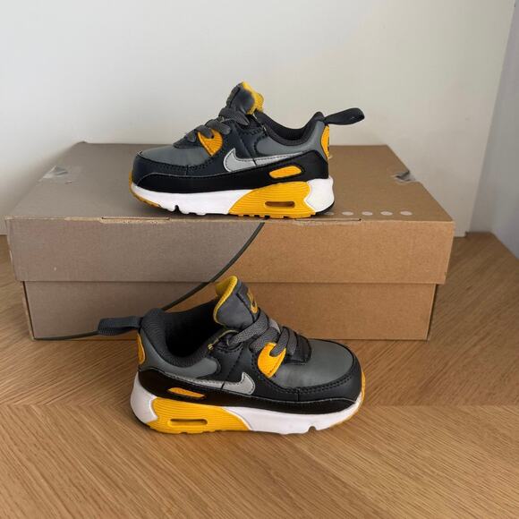 Nike Airmax 90 Easyon Grey/Yellow Toddler Sneakers- SZ 7 C - Picture 10 of 12